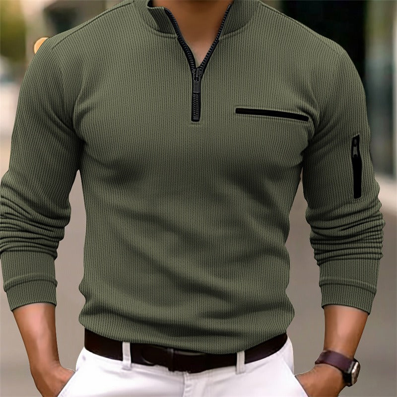 GUSTEOUS | Langarmshirt mit Reißverschluss