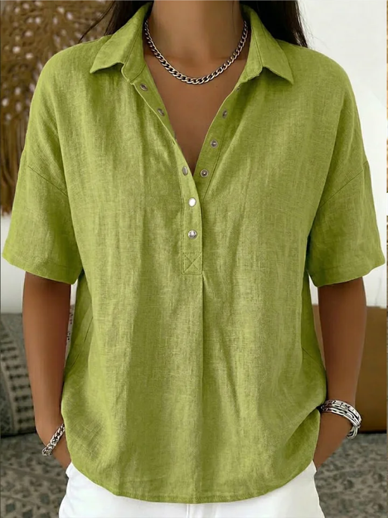 Elina™ I Bluse mit Kragen und Knopfdetail (TEMPORÄR 1+1 GRATIS!)