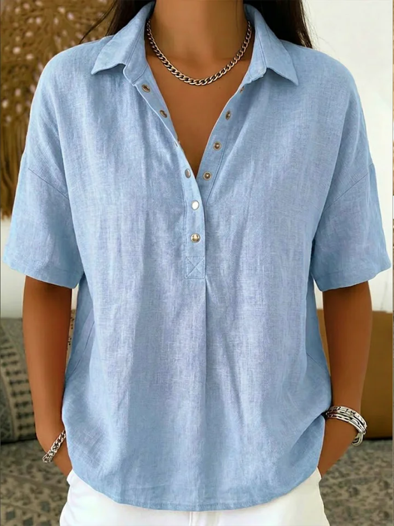 Elina™ I Bluse mit Kragen und Knopfdetail (TEMPORÄR 1+1 GRATIS!)
