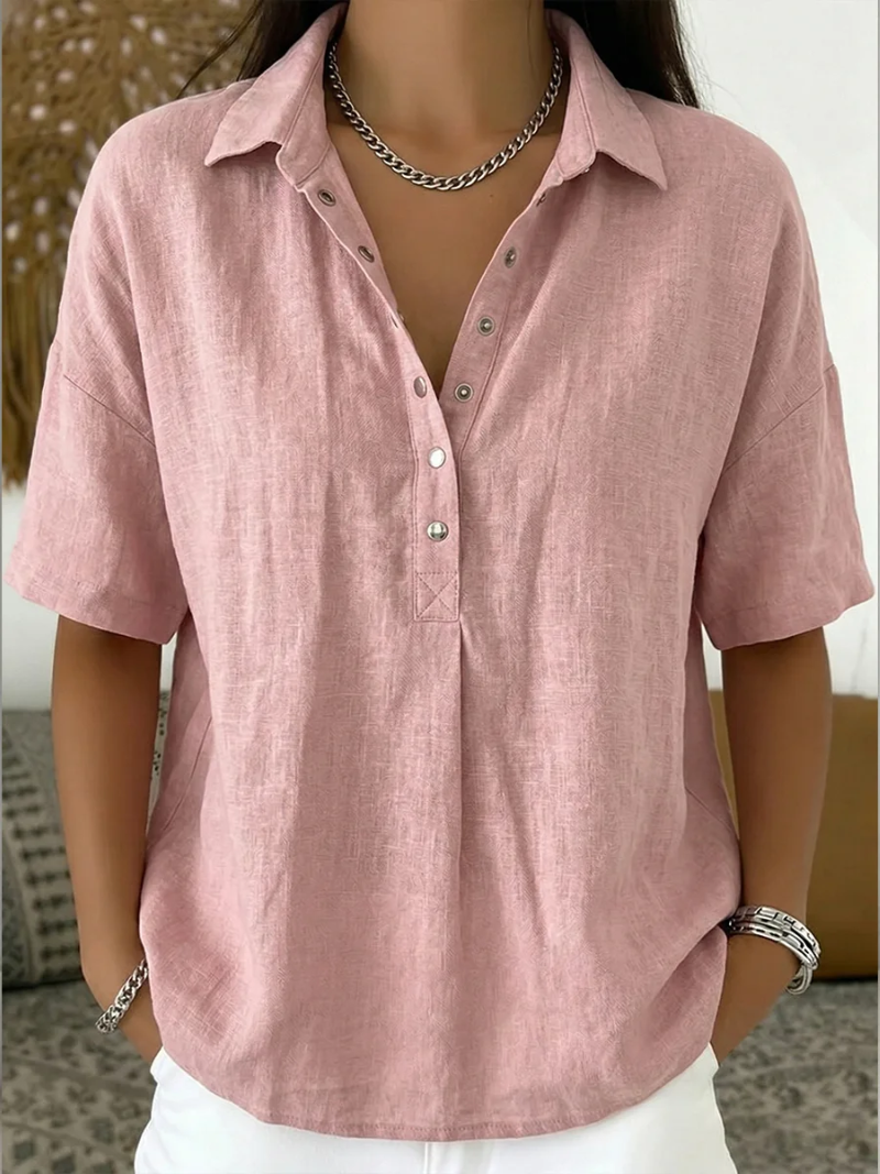 Elina™ I Bluse mit Kragen und Knopfdetail (TEMPORÄR 1+1 GRATIS!)