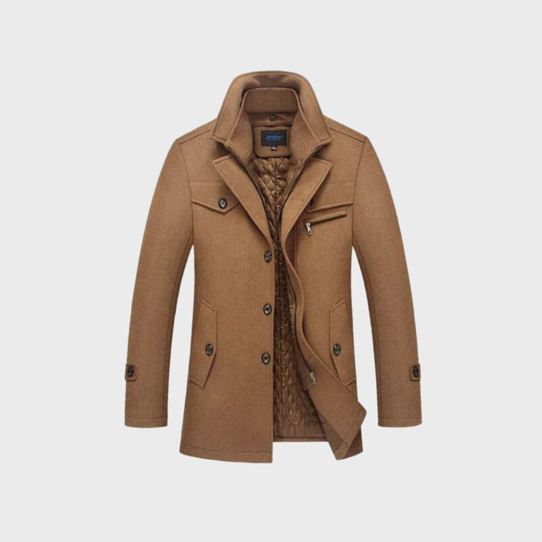 ANDRE | Klassischer Wollmantel im Peacoat-Design
