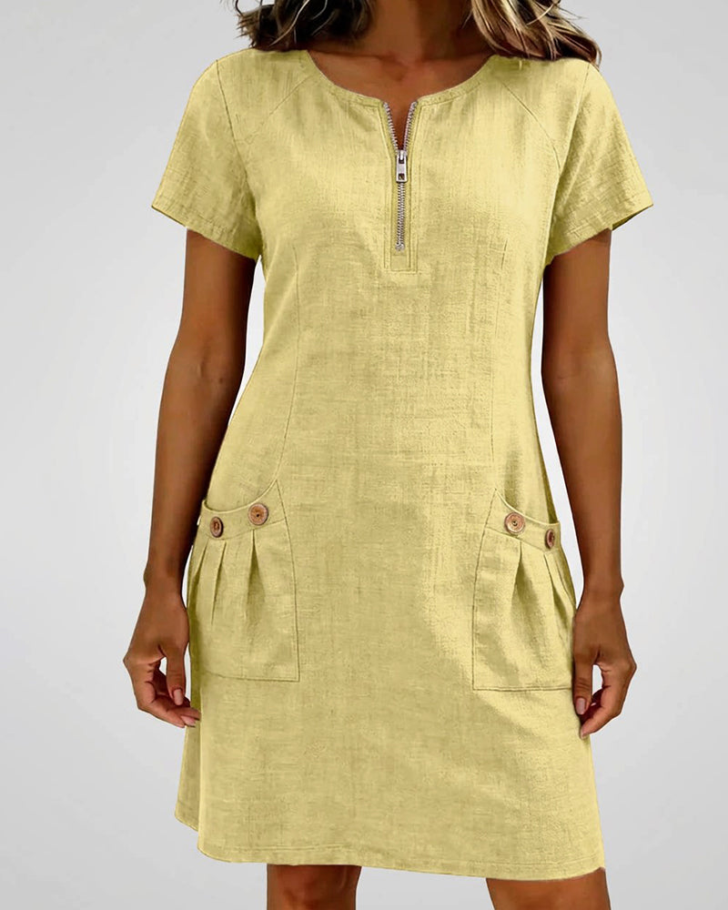 Johanna™ I Baumwollkleid mit Reißverschluss