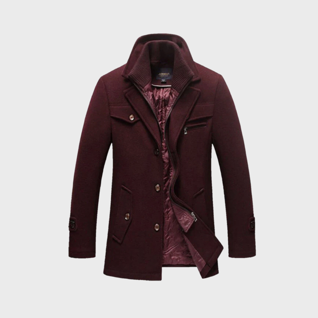 ANDRE | Klassischer Wollmantel im Peacoat-Design