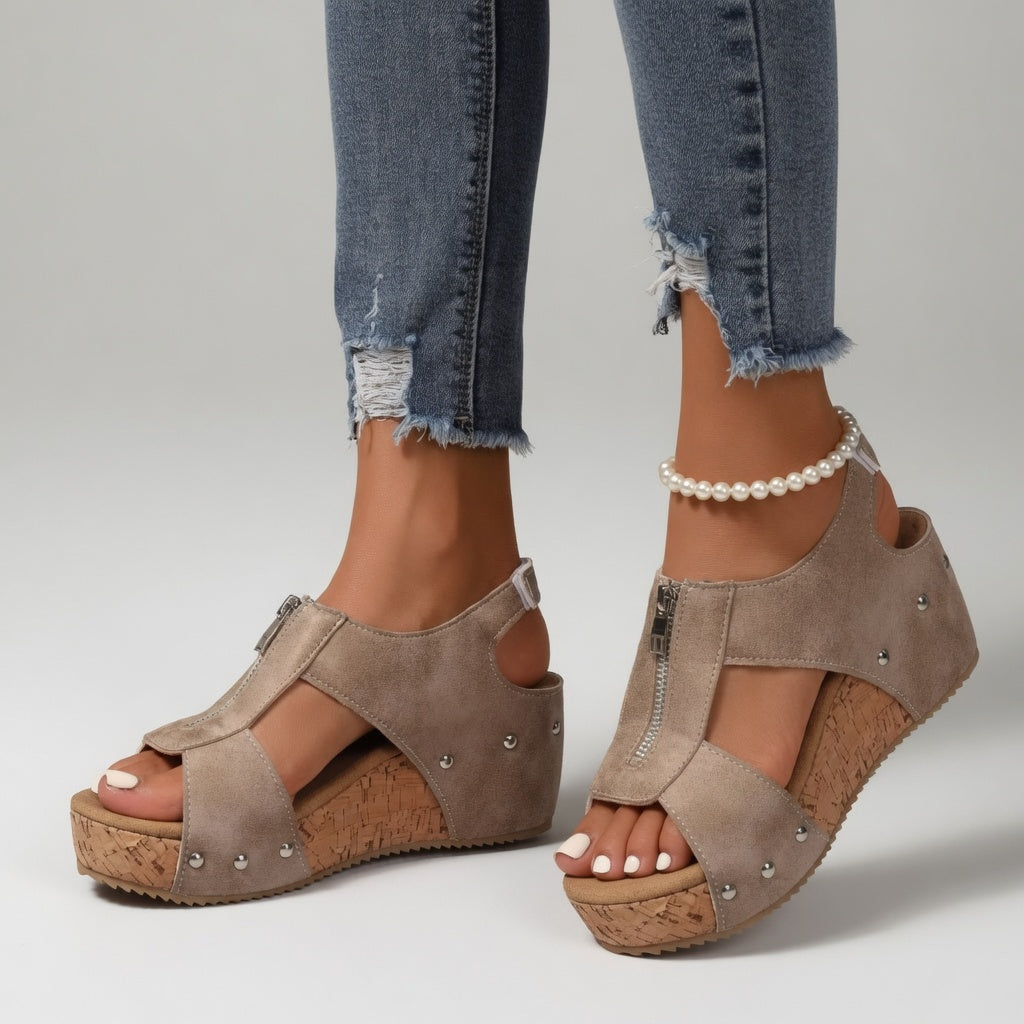 Mona - Auffällige Kork-Sandalette