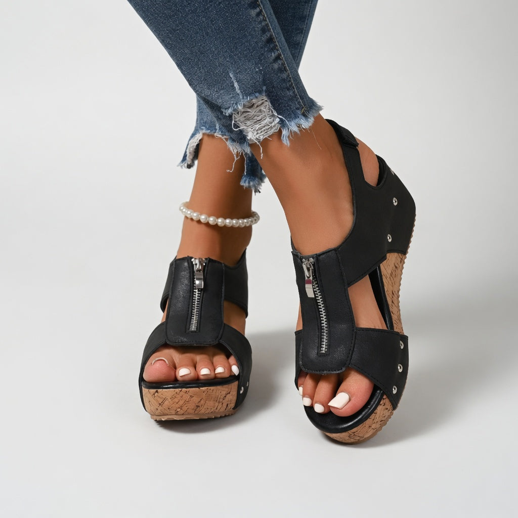 Mona - Auffällige Kork-Sandalette