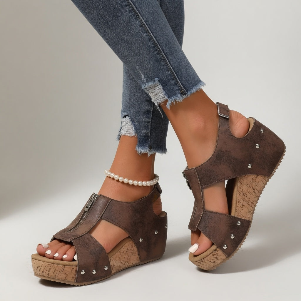 Mona - Auffällige Kork-Sandalette
