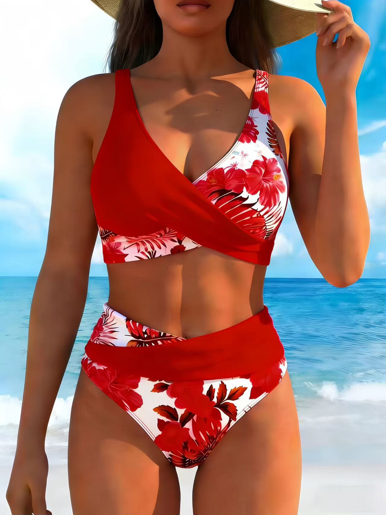 Luisa™ I Bikini mit floralem Muster und hohem Taillenschnitt