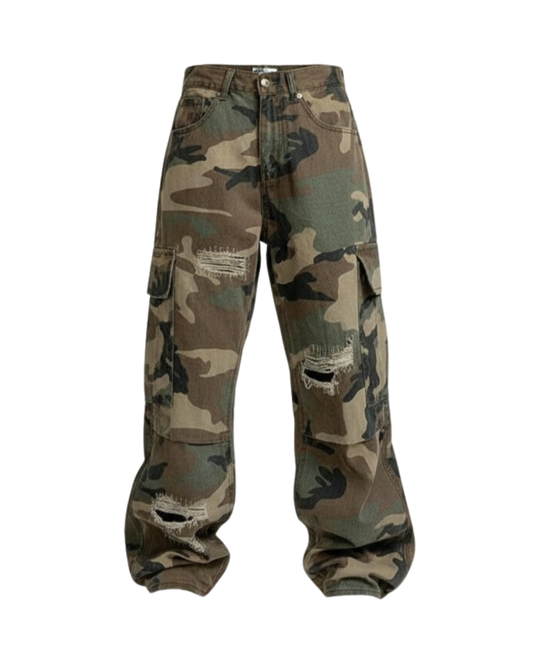 Abgenutzte Camouflage Cargo-Hose