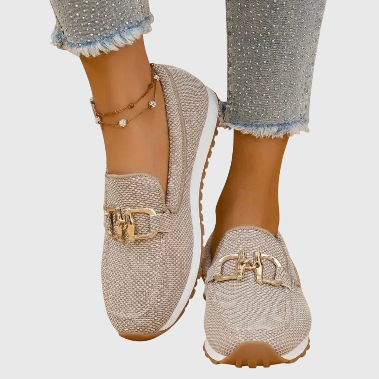 Susie - Eleganter Pantoffel mit Goldakzent