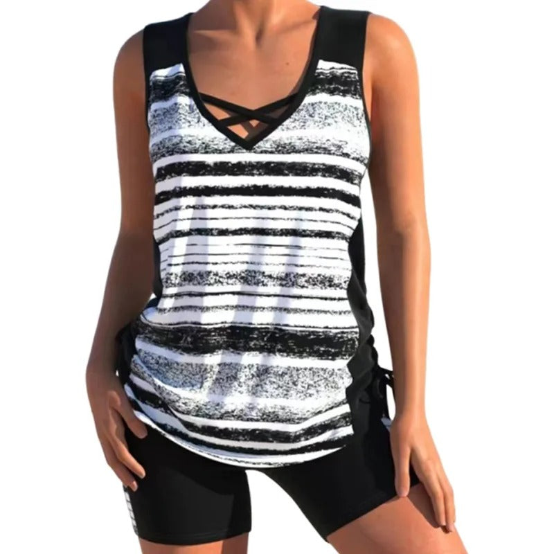 Mireia Tankiniset – Boho-Print mit Hohem Taillen-Short