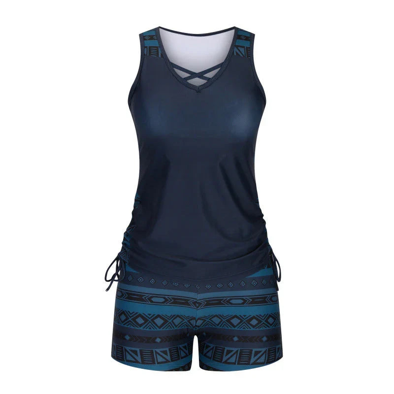 Mireia Tankiniset – Boho-Print mit Hohem Taillen-Short