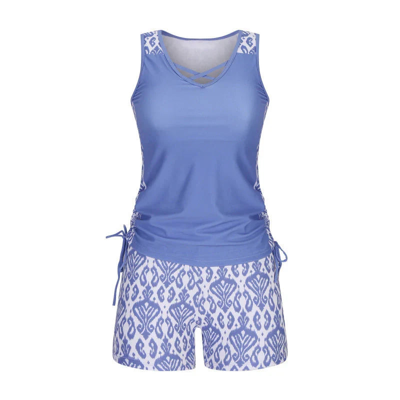 Mireia Tankiniset – Boho-Print mit Hohem Taillen-Short